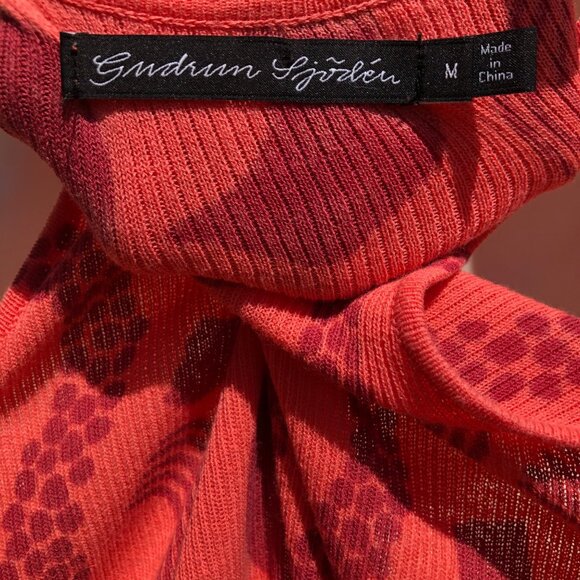 Gudrun Sjoden Sleeveless Ribbed Tank Top Blouse Tunic Medium Slice Rainbow Scoop - Picture 8 of 8